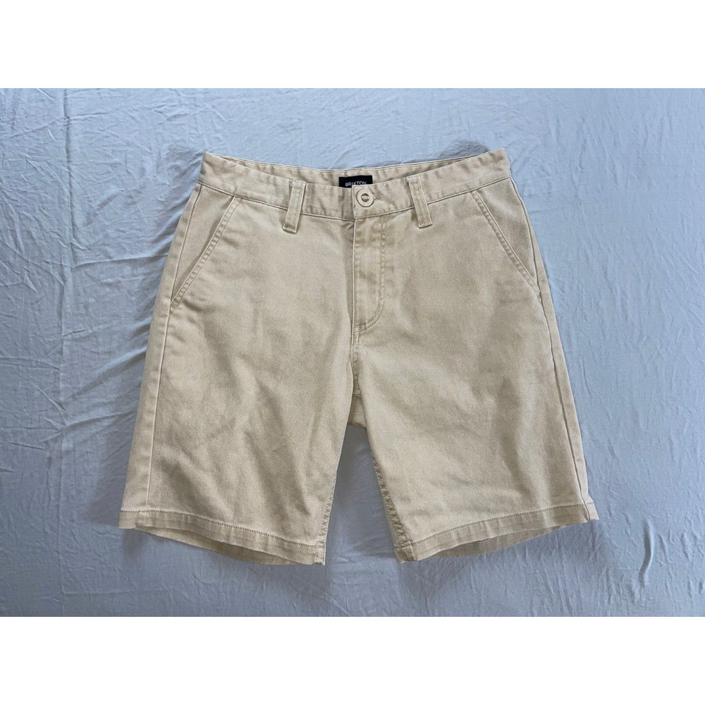 Brixton 'Choice Regular Fit' Flat Front Chino Shorts. Beige, Men's 28. EUC!!